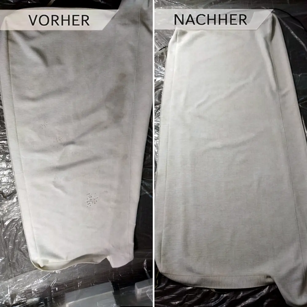 Matratze hygienisch gereinigt - Flecken und Geruch entfernt Matratze vor und nach der Matratzenreinigung