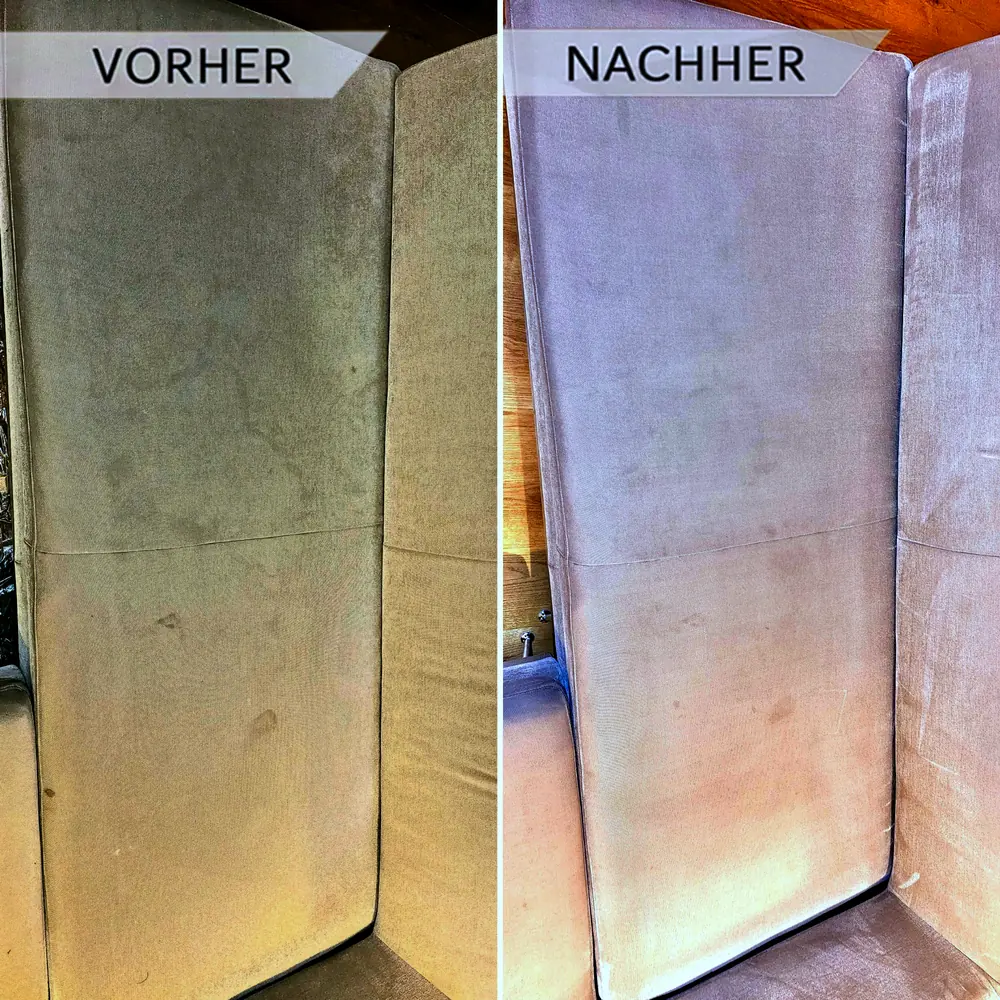 Matratze hygienisch gereinigt - Flecken und Geruch entfernt Matratze vor und nach der Matratzenreinigung